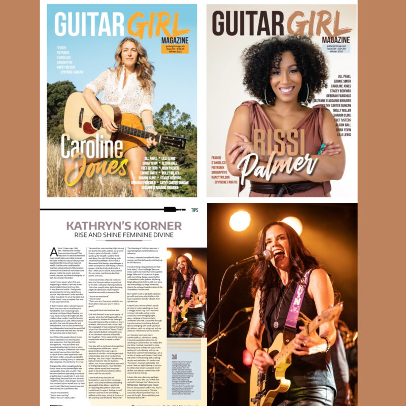 Kathryn Cloward in Guitar Girl Magazine Winter 2021